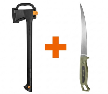 Набір Fiskars: Сокира-колун Solid A18 1052045 + Ніж філейний Gerber Ceviche 9" 1063145 1052045106314 фото