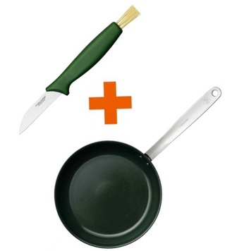 Набір Fiskars: Сковорода 375 Anniversary 24cm 1075041 + Ніж для грибів 21 см 1070166 1075041102472 фото