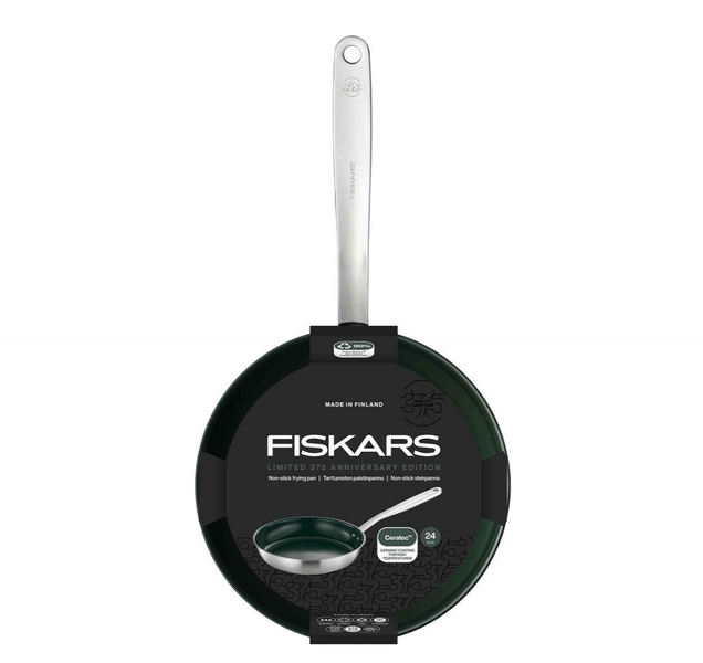 Набір Fiskars: Сковорода 375 Anniversary 24cm 1075041 + Ніж для грибів 21 см 1070166 1075041102472 фото