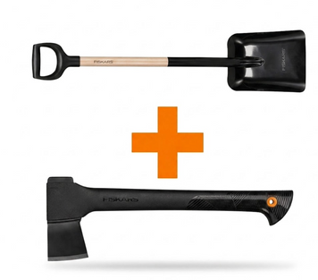 Набір Fiskars: Лопата совкова PRIMA чорна FSC 1066727 + Сокира теслярська Solid A10 1051085 1066727105108 фото
