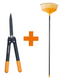 Набір Fiskars: Ножиці для живоплоту PowerGear HS72 1000956 + Граблі великі для листя М помаранчеві 1023492 1000956102349 фото 1