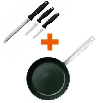 Набір Fiskars: Сковорода 375 Anniversary 24cm 1075041 + Набір ножів Lifestyle, 3 штуки 1000776 1075041100077 фото