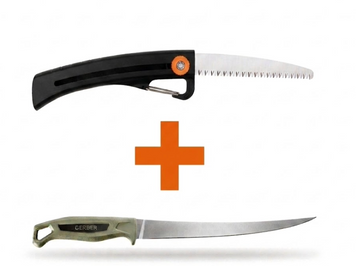 Набір Fiskars: Пилка садова ручна Solid SW 16 1028376 + Ніж філейний Gerber Ceviche 9" 1063145 1028376106314 фото