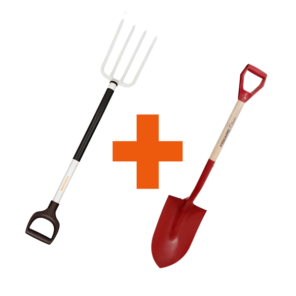 Набір Fiskars: Вила садові White +Лопата садова штикова Fiskars Classic FSC 1070715101477 фото